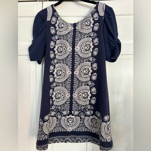 Bohemian T Shirt Dress Ruffled Cap Sleeves